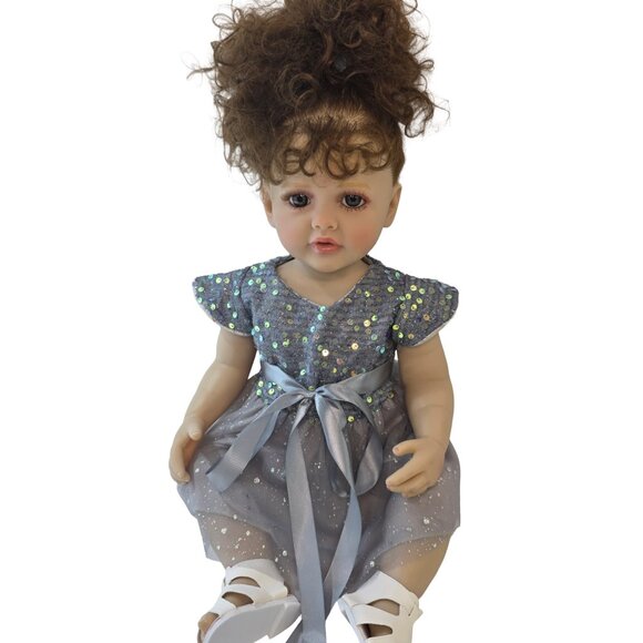 55 cm Babylistic Soft Silicone Vinyl Reborn Doll with rooted hair, eyes, nails - Picture 1 of 9